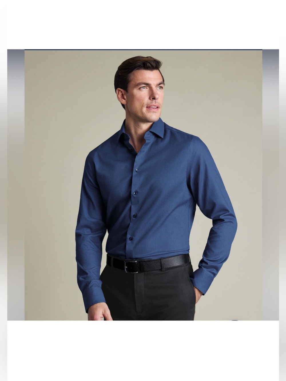 Charles Tywhitt Shirt 16.5 Slim Fit Blue